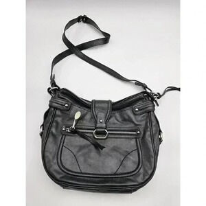 Francesco Biasia Black Leather Shoulder Bag